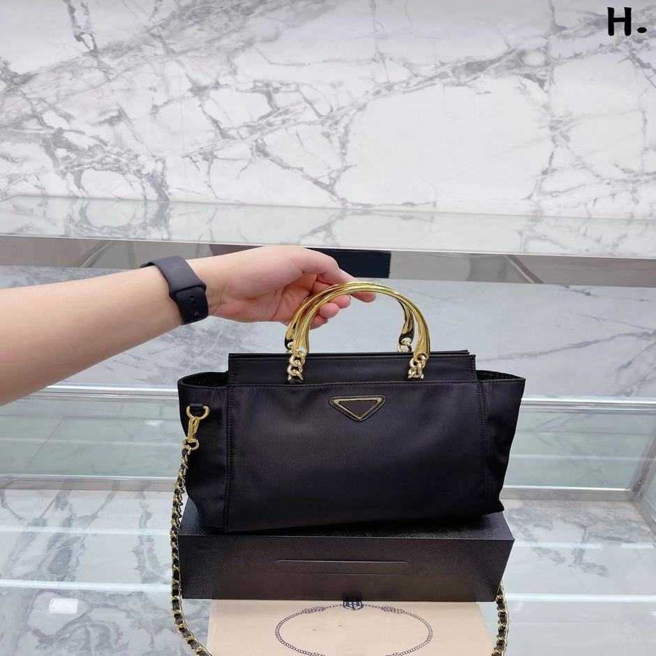 

High quality luxury fashion bag new Medieval parachute Oxford canvas tag handbag metal handle wing Bat Shopping BagHigh, Black5