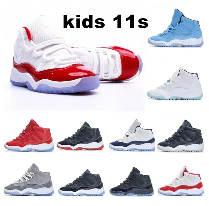 

2023 new Cherry kids shoes boys basketball 11 Jumpman 11s shoe Children black mid high sneaker Chicago designer Scotts military grey trainers baby kid youth toddler