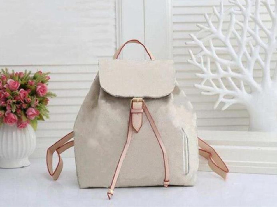 

women designer backpack luxury backpacks fashion leather woman travel lady classic outdoor LVs Louiseities Viutonities sport female shoulder Bag 28x16x32CM, Brown flowers