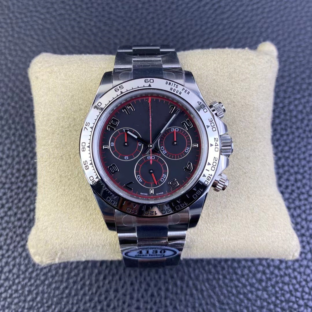 

Clean factory watch diameter 40 mm thick 12.2 mm equipped with 4130 movement minute second timing display power storage 72 hours 904Lwatch band, As shown