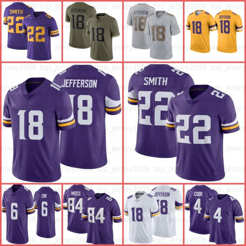 

Justin Jefferson Football Jersey Dalvin Cook Adam Thielen Lewis Cine Kirk Cousins Danielle Hunter Kellen Mond Za'Darius Harrison Smith, Men jersey