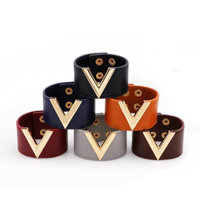 17 styles bracelet en cuir bracelet à breloques pour hommes pour femmes dragonne motif fleur marron 4 couleurs logo timbre imprimé cadeau de mode