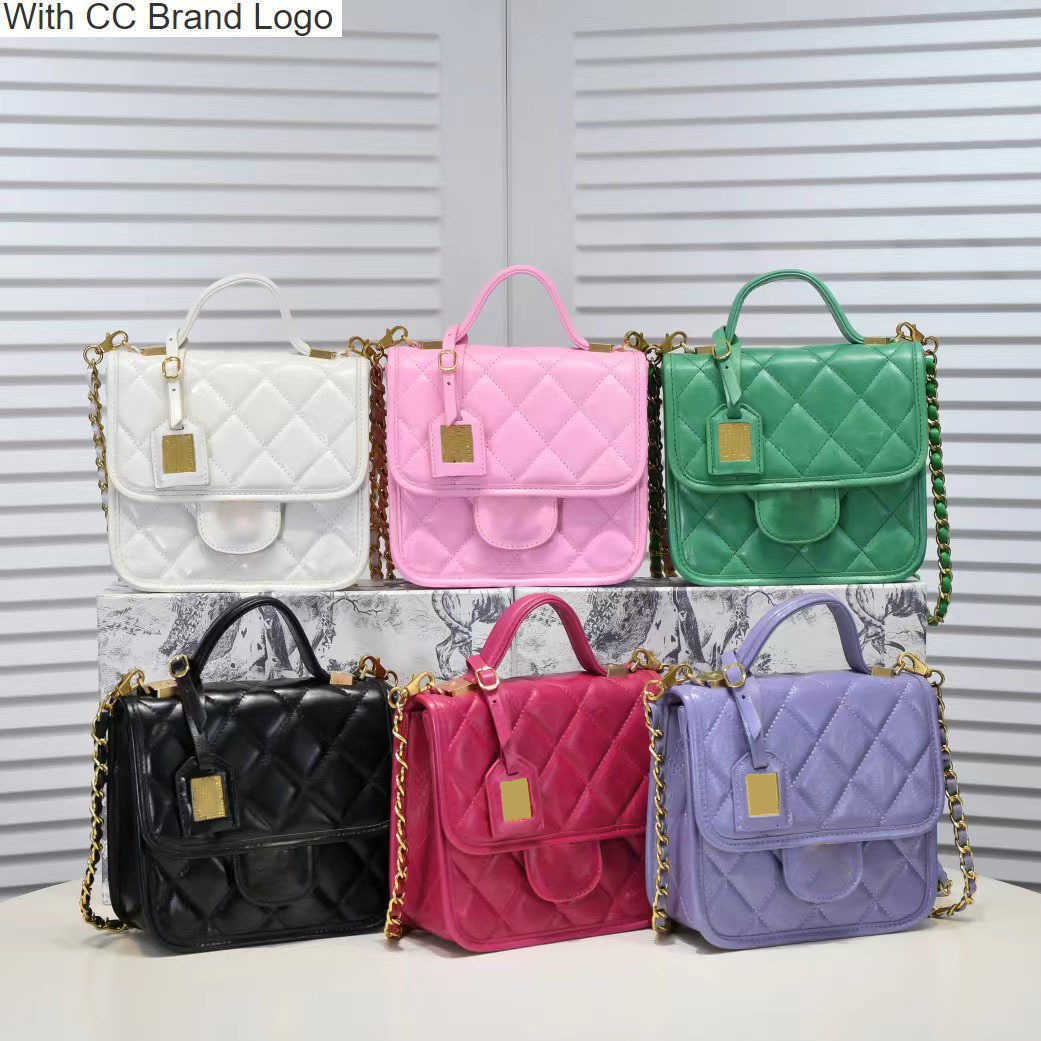 

CC Cross Body 7A Designer Top custom luxury brand bag Channel Handbag Leather leather cowhide gold or silver chain Slant shoulder black pink and white, Red