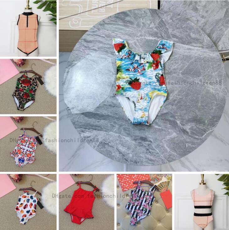 

Kids Baby One-pieces Bikini Summer Print Swimwear Bathing Beach Children Sleeveless Girls Baby Swimsuit Clothes, #1