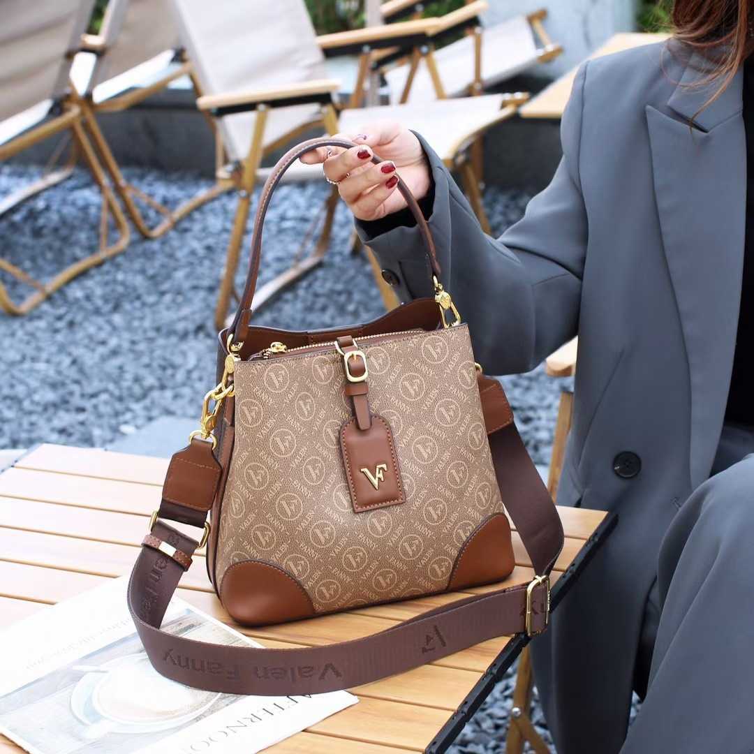 

55%off New Luxury Fashion Brand Bags letter series bucket small texture women's bag Female Shoulder Crossbody Bags, Coffee4