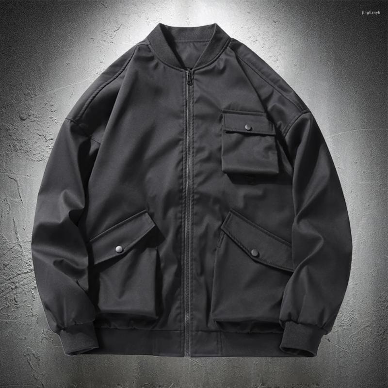 

Men's Jackets 2023 Bomber Jacket Men Spring And Autumn Military Casual Lightweight Polit Streetwear Solid Color Coats Clothing, Beige