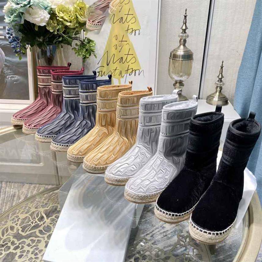 

Women CHEZ MOI GRANVILLE Ankle Boots Fashion Flat Oblique Printed Velvet Snow Boot Top Designer ladies winter Fur booty shoes size278y