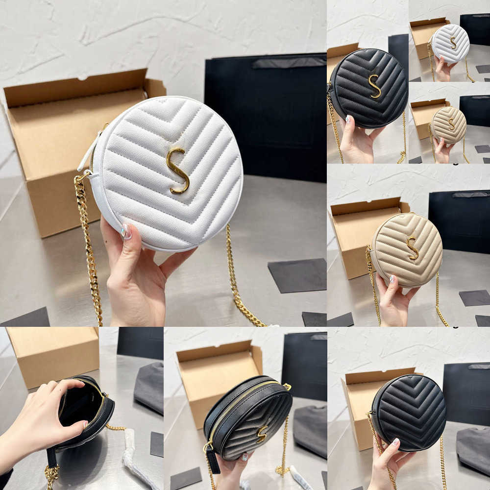 

Evening Bags top shoulder bags designer women Fashion Mini Circular Tote hand leather chain crossbody hand 221126, Ybag black