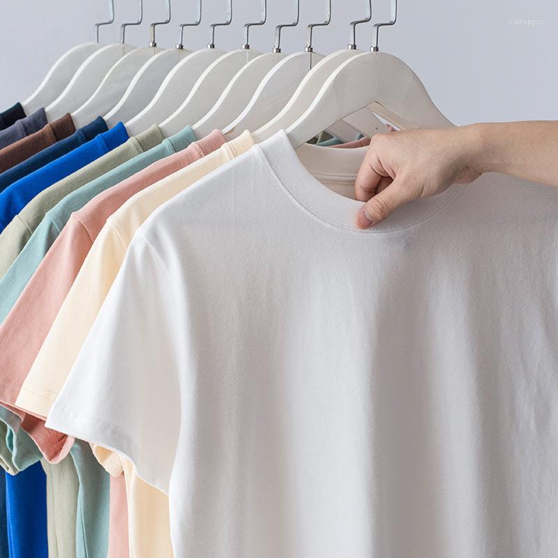 

Men's T Shirts 230G Cotton High Quality Summer Short-Sleeved T-shirts Teens Solid Color Simple Casual Soft Comfortable Daily Pullover Tops, Dt2308 navy blue