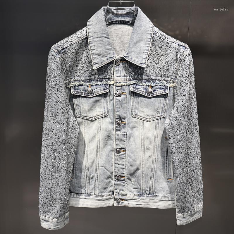 

Men's Jackets Fe0221 Fashion Men's Coats & 2023 Runway Luxury European Design Party Style Clothing, Light blue