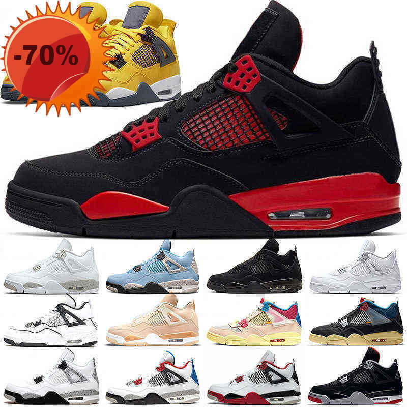 

Boots Outdoors Jumpman 4 4s Basketball Shoes Men Women Black Cat Red Thunder Lightning Sneakers University Blue White Oreo Bred Pure Money, #29