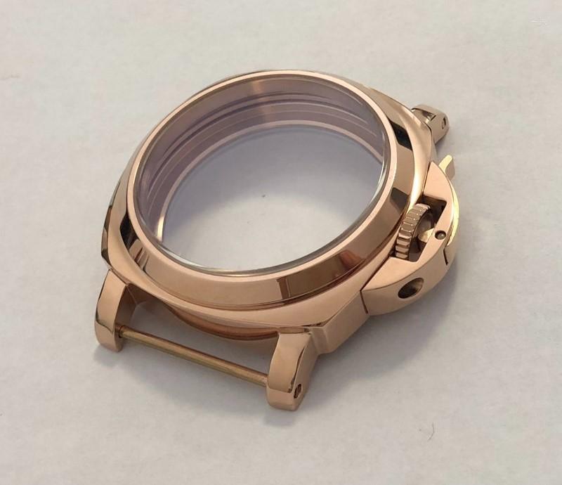 

Wristwatches 44mm 316L Stainless Steel Mineral Glass Or Sapphire Crystal Fit ETA 6497/6498 Movement 6497 Case 6498 Rose Gold BK38