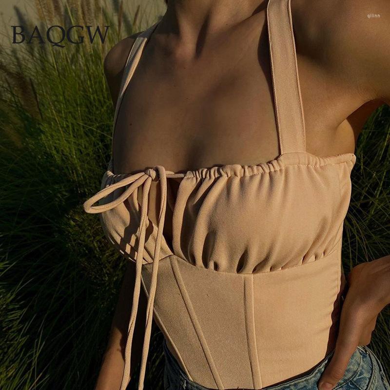 

Women' Tanks Summer Lace Up Fishbone Basic Vest Women' Vintage Sleeveless Corset Sexy Spaghetti Strap Slim Bow Tie Bandages Party Club, Black