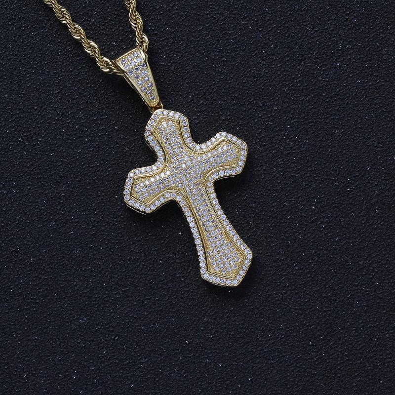 

Pendant Necklaces Cross Shape Bling Brass Pendants Men Hip Hop Jewelry For Man And Women CN323Pendant
