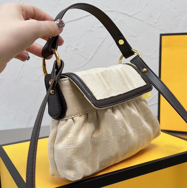 

Shoulder Bags Designer Women Brooch Baguette Bag Fashion Handbags Woman Denim embroidery Chain bag Underarm Luxurys F 2023 top quality