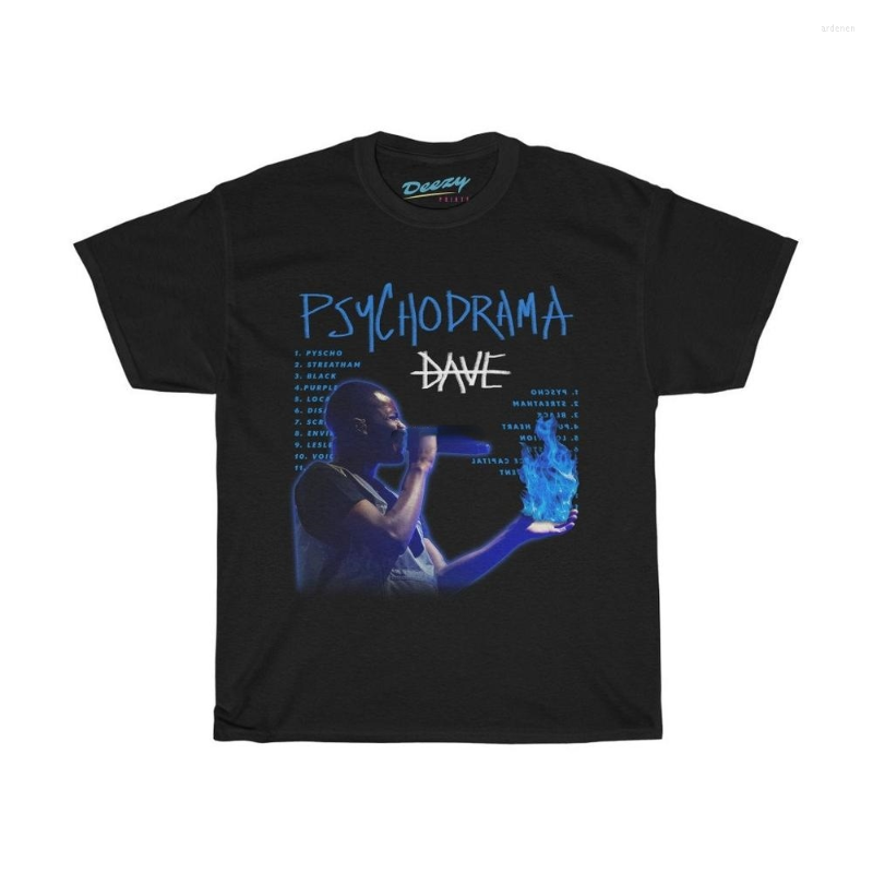 

Men's T Shirts Dave Psychodrama Shirt Bootleg Rap Tee Short Sleeve Unisex Black Vintage Style Santan Graphic, 0302552-red