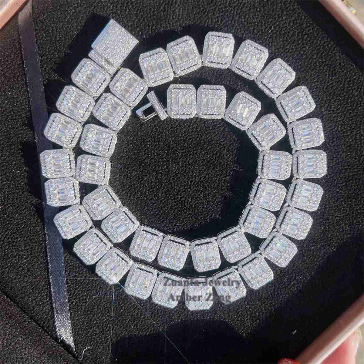 

Designer Jewelry Pass Diamond Tester Hip Hop Jewelry Silver 925 Necklace Vvs Moissanite Diamond Solid Iced Out Urban Cuban Link Chain