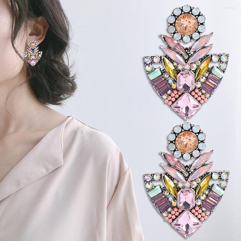 

Stud Earrings Women Fashion Rhinestones Exaggerated Bohemian Ear Jewelry Gift Personality For