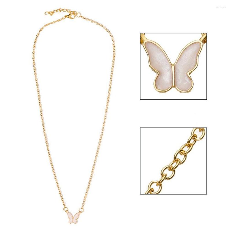 

Chains Fashion Cute Butterfly Pendant Necklace For Women Chain On The Neck Accessories Aesthetic Clothing Jewelry Gift Wholesale