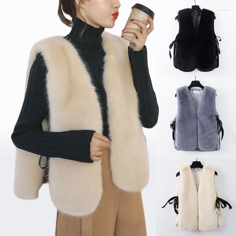 

Women's Vests Winter Fall Women Vest Jacket Sleeveless Faux Fur Waistcoat Warm Thick Coat Outwear Fashion Clothes, Beige