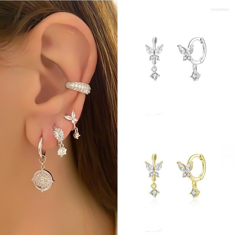 

Dangle Earrings ISUEVA Gold Filled Drop Zircon Butterfly Circle Piercing Jewelry Women Oorbellen Brincos Pendientes