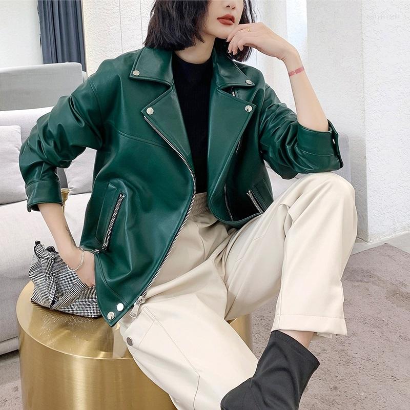 

Women' Leather 2023 Real Jackets Women Spring AutumnGenuine Sheepskin Coat Female Motorcycle Woman Jacket Cuero Genuino Zjt2096, Black