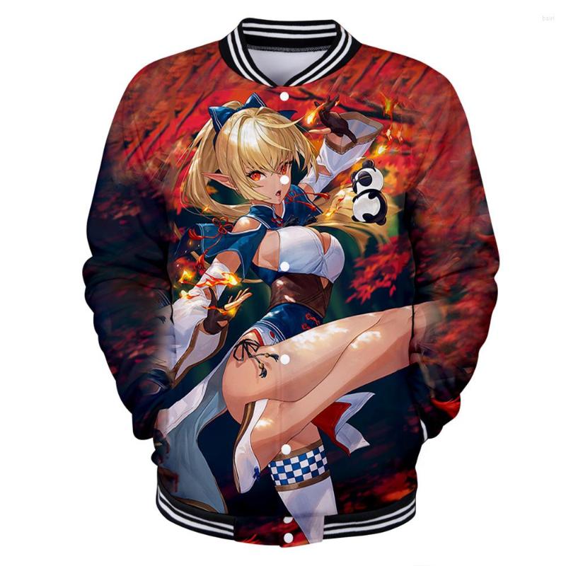 

Women's Jackets LUCKYFRIDAY Harajuku HOLOLIVE VTuber Shiranui Flare 3D Holiday Men/Women Casual Baseball Uniform Streetwear Kawaii, Beige