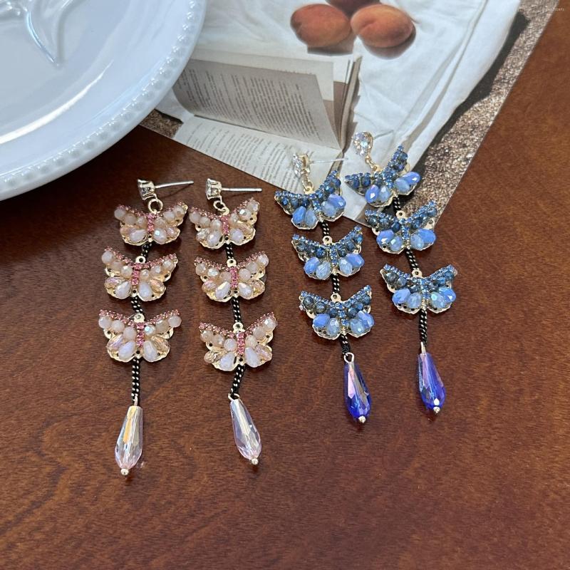 

Dangle Earrings Romantic Trendy Jewelry Exaggerated Butterfly Tassels For Women Exquisite Jewellery Delicate Korean Fashion Earring