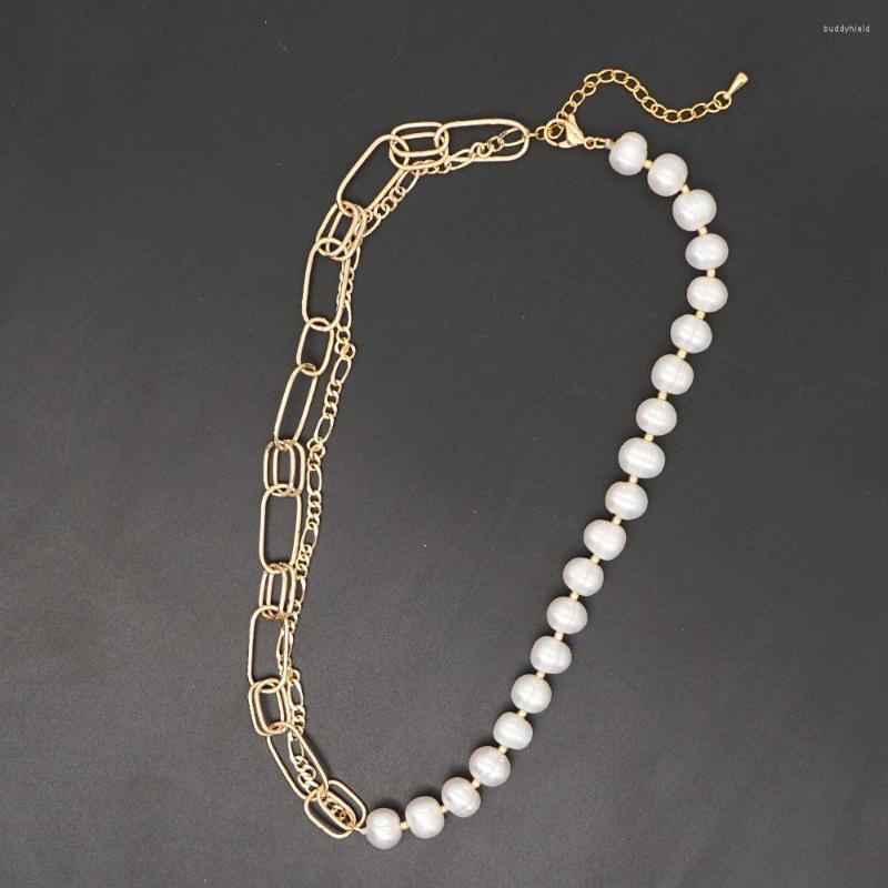 

Chains Go2boho Freshwater Pearl Necklace For Ladies Jewelry Trendy 18k Gold Plated Jewellery Cuban Link Chain Necklaces Wholesale