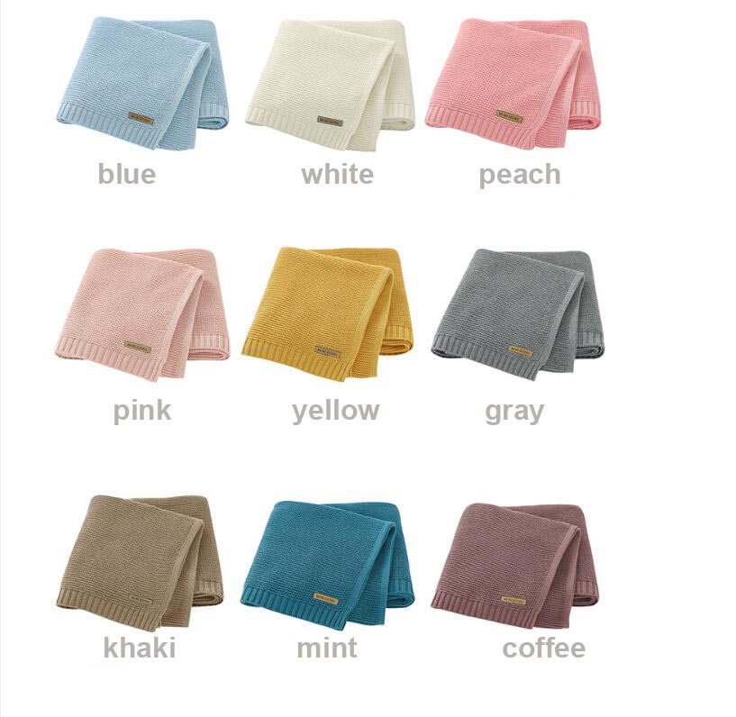 

infant knitted basket blanket Baby Car Cover summer Air Conditioning Toddler Bedding Quilt Newborn Super Soft, Mix colors /tell me choice