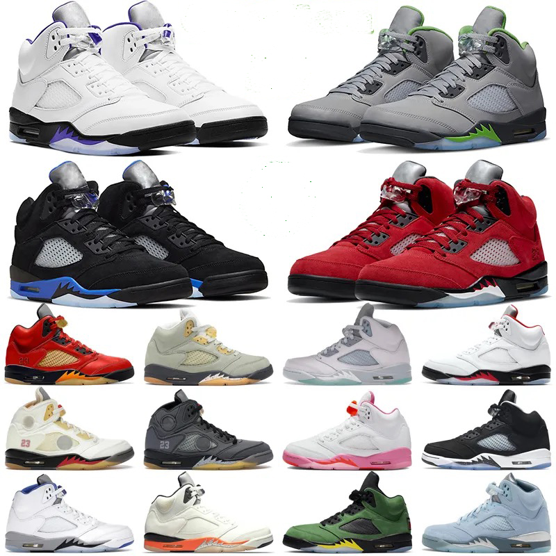 

Jumpman 5 Basketball Shoes Men 5s Green Bean Dark Concord Racer Blue Raging Bull Red Suede Jade Horizon Sail What The Easter Mens Trainers Sports, Khaled x we the bests 40-47