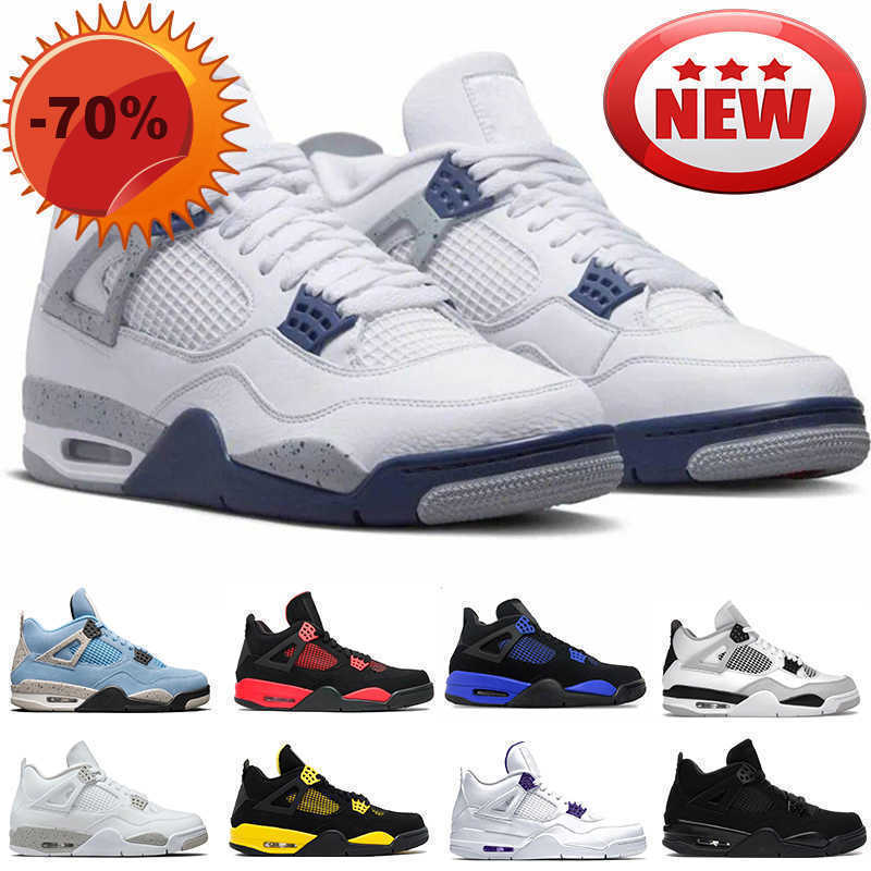 

Boots Outdoors Jumpman 4 Retro Mens basketball shoes 4s Military Black Cat Midnight Navy Red Thunder Game Royal University Blue White Oreo, #1- midnight navy