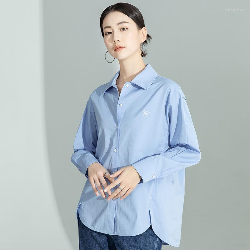 

Women' Blouses Design Sense Minority Blue Shirt Women' Spring And Autumn Long-sleeved Women 63157