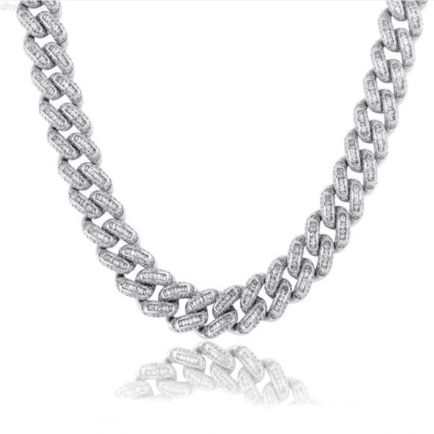 

Hotsale Gems Hip Hop Style fashion Hip Hop Iced Out Diamond Moissanite Cuban Necklace Link Chain Custom