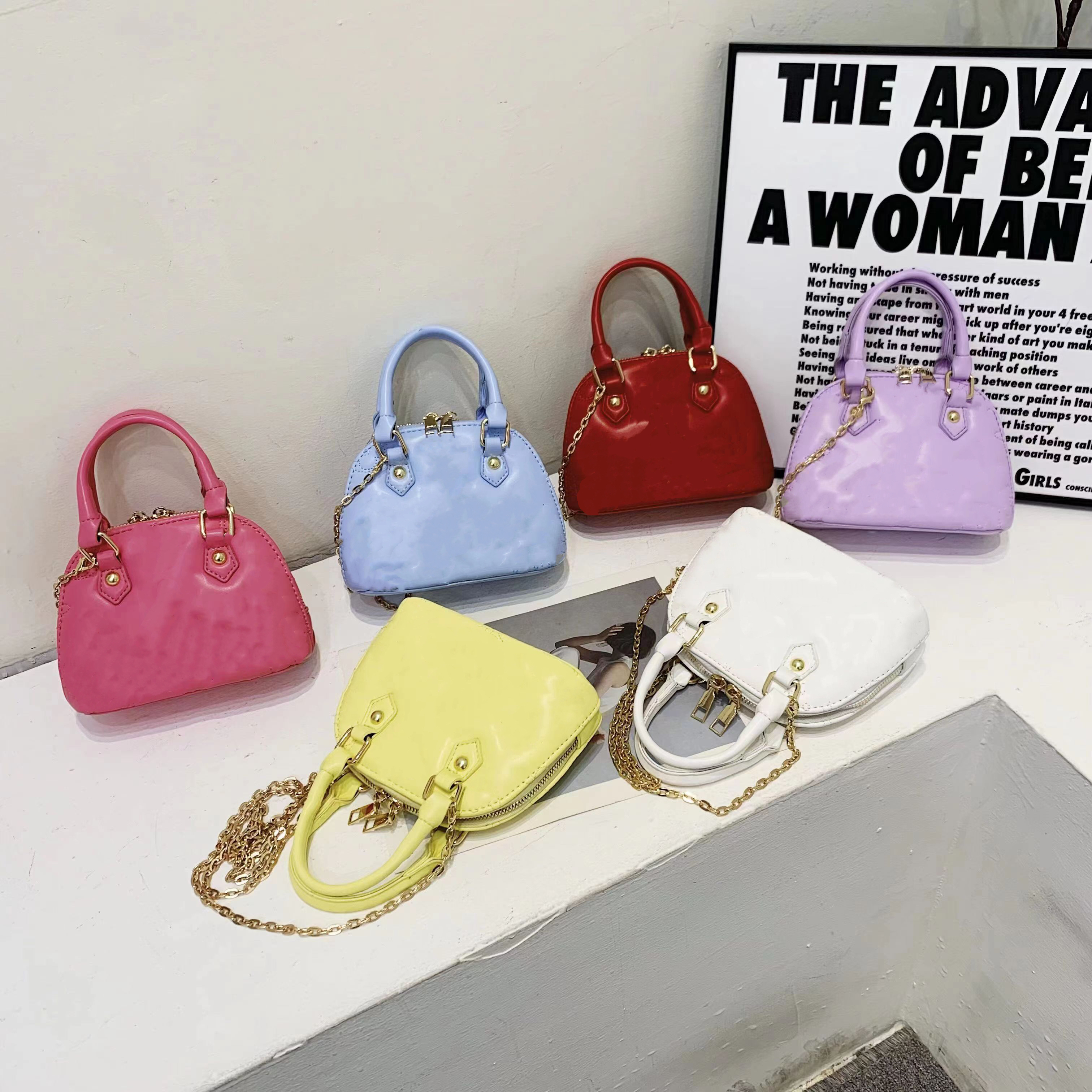 

designer kids princess handbags sweet letter flower embroider PU one shoulder bags children luxury accessories messenger bag F1562, Mix colors random