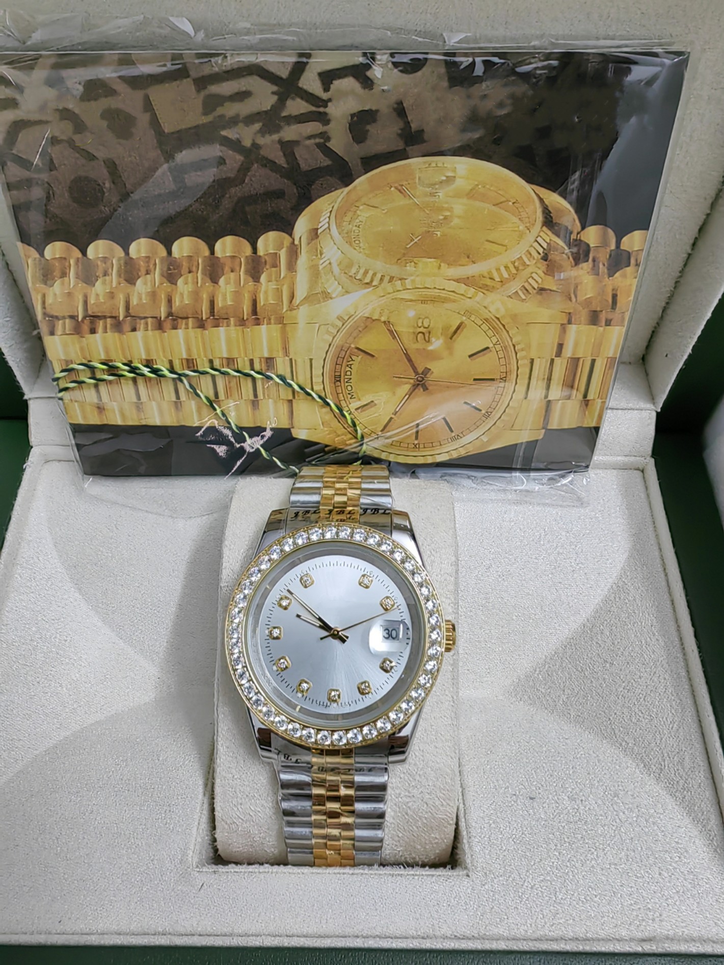 With Box Papers high-quality Watch 40mm 18k Diamond bezel Yellow Gold Movement Automatic Mens GD Bracelet Men's Watches 2023