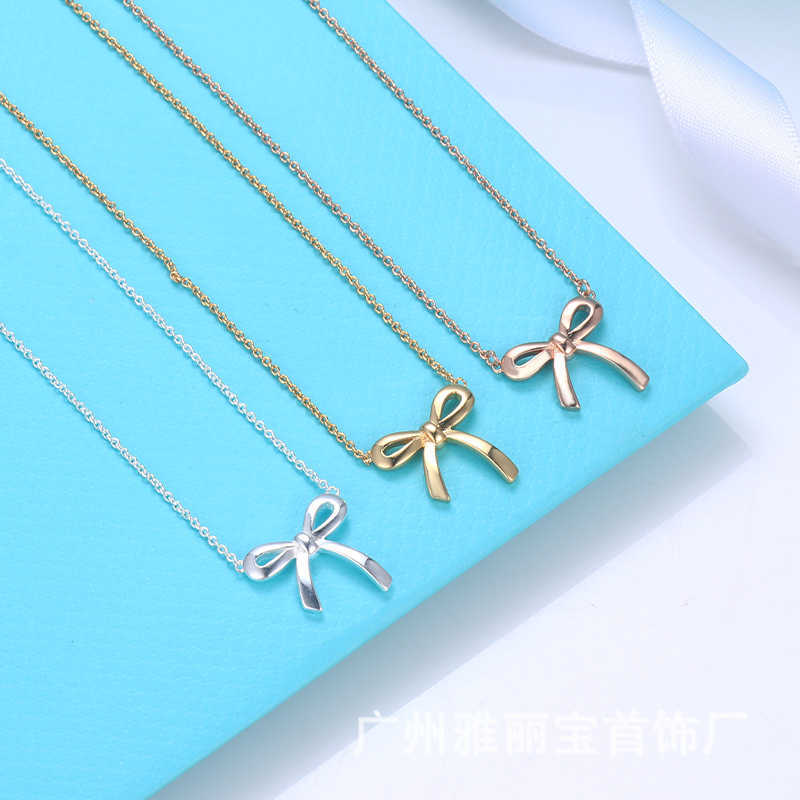 

Ins Tidy Net Red Same Bowknot T Necklace Women's Personality Design Collar Chain Neckchain Accessories