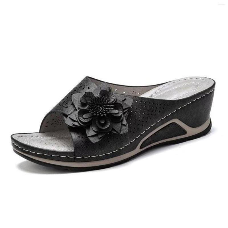 

Slippers Soft Footbed Floral Sandals For Women Fish Mouth Open Toe Beach, Picture shown