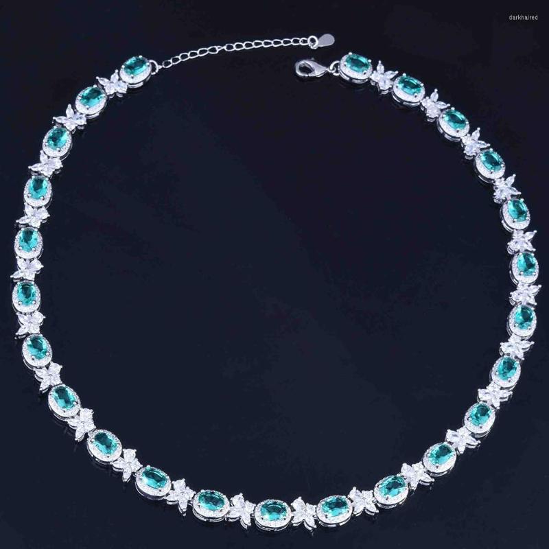 

Chains WPB Advanced Design Women Necklace Green Diamond Female Brilliant Luxury Jewelry Wedding Girl Gift Party Fashion