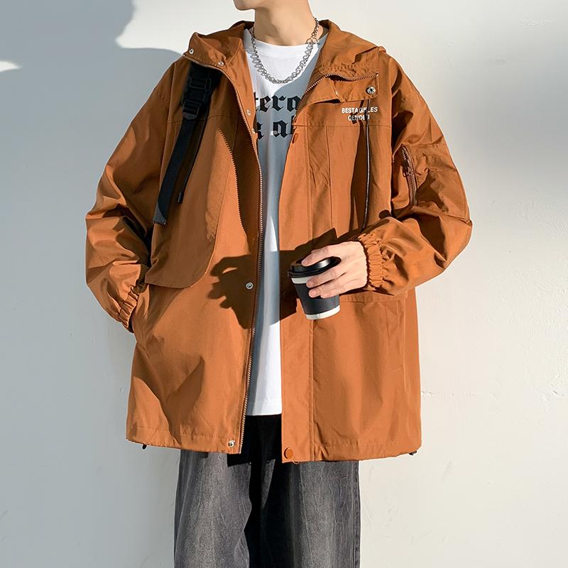

Men's Jackets 2023 Men's Hooded Jacket Spring And Autumn Windproof Waterproof Fabric Business Casual Style High-Quality Fashion Coat, Black