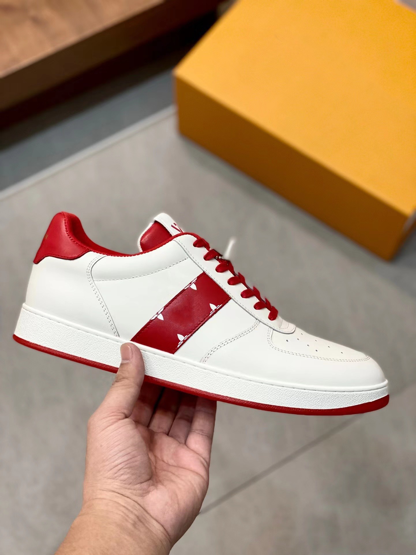 

New men's casual shoes leather stitching lace-up 1AAV9J rivoli sneaker