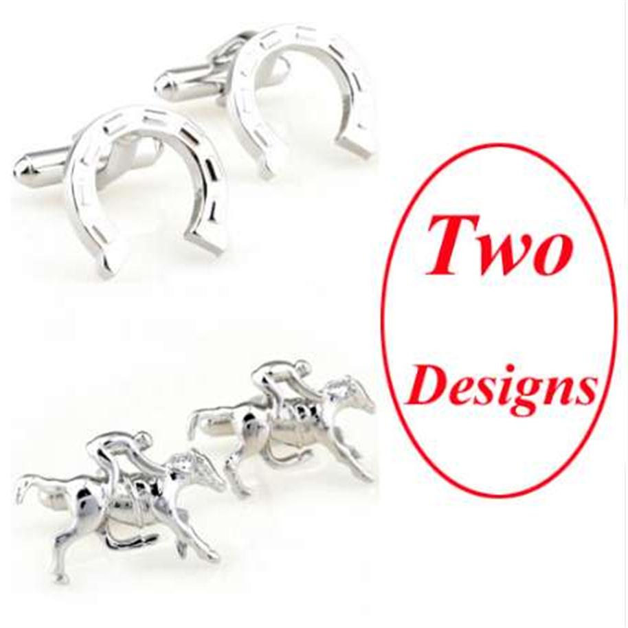 

2 Designs Ride Horse Cufflink Horseshoes Cuff Link 353D