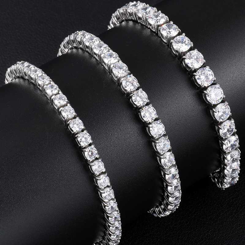 

Designer Jewelry Hotsale High quality simple tennis chain 4mm hiphop tennis link with 5A cubic zirconia stone silver necklace women