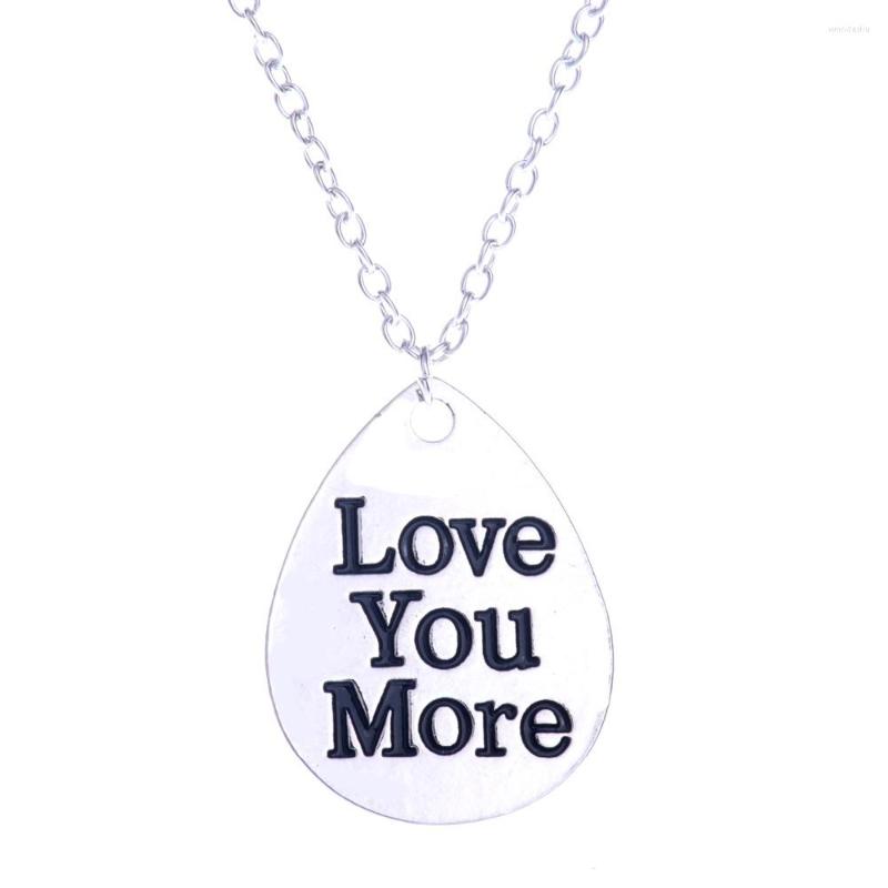 

Pendant Necklaces Love You More Necklace Valentine's Gift For Couple Lovers Water Drop Shaped Exquisite Jewelry Accessories