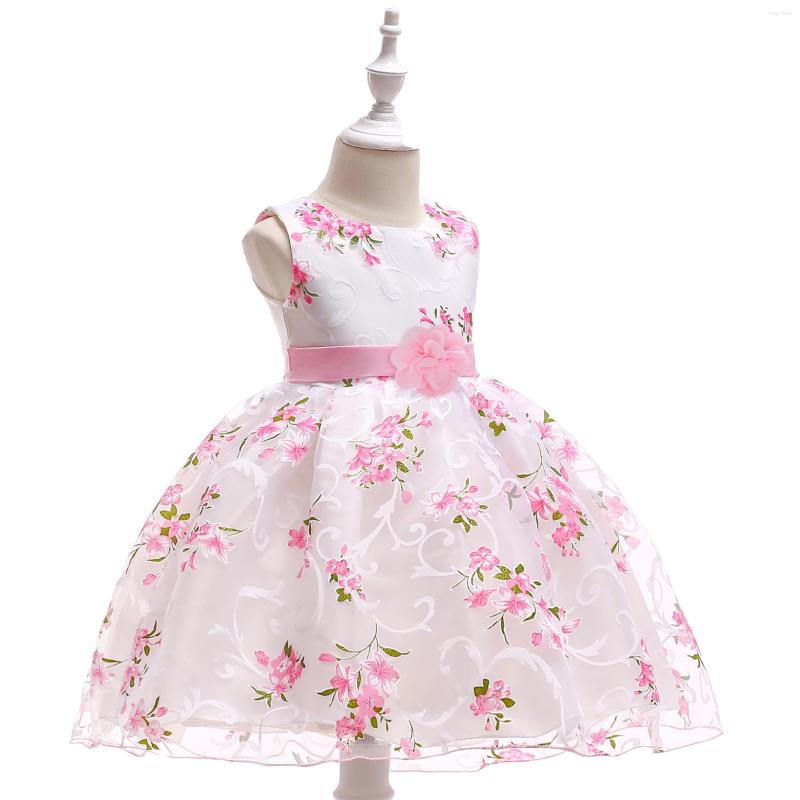 

Girl Dresses 2023 Girls Fluffy Long Skirt Children's Princess Dress Flower Wedding, Pink