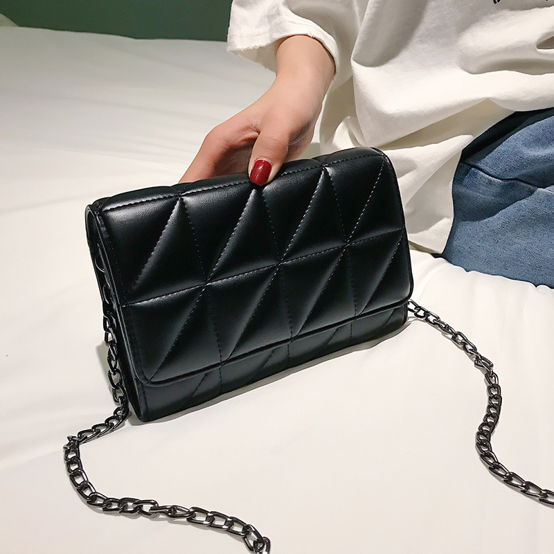 

Fashion luxury handbag crossbody designer bags women cross body bag geometric plain color lady bag, Black