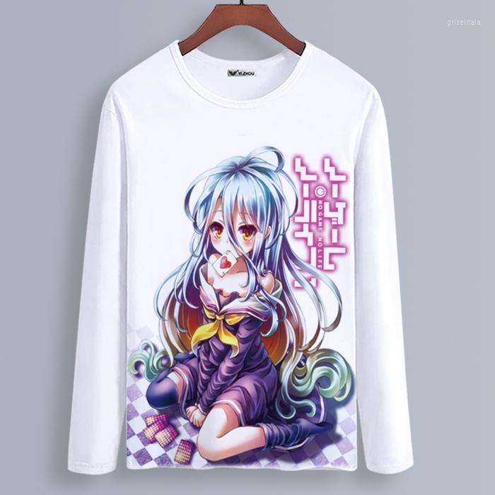

Men's T Shirts Spring Autumn Long Sleeve Anime T-Shirt NO GAME LIFE Clothing Unisex Adults Child Casual Polyester Shirt Cosplay Tshirt.