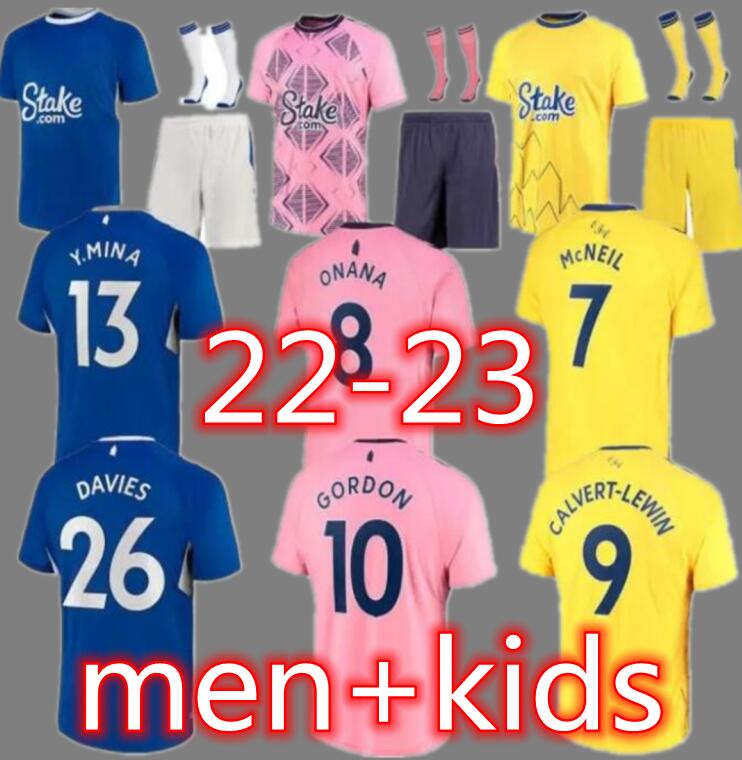 

Everton 2022 2023 GORDON Onana soccer Jerseys McNeil CALVERT-LEWIN TARKOWSKI Coady football shirt 22 23 ALLAN DOUCOURE DAVIES camiseta Andre Gomes RONDON