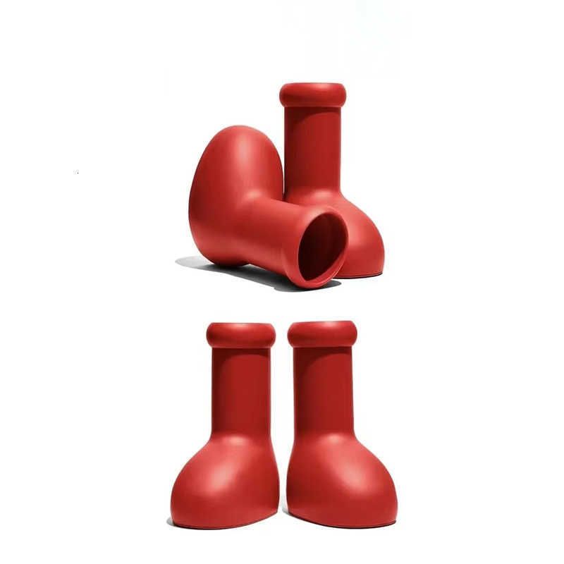

2023 MSCHF Men Women Rain Boots Designers big red boot Thick Bottom Non-Slip Booties Rubber Platform Bootie Fashion astro boy size 35-46 CMN
