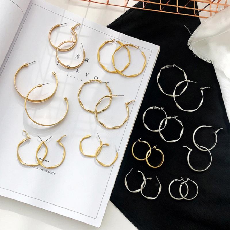 

Hoop Earrings DAVINI Statement Big For Women Female Gold Silver Color Circle Ear Ring Gift MG08